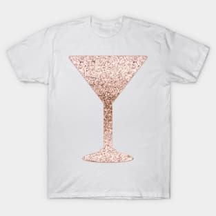 Martini - rose gold glitter T-Shirt